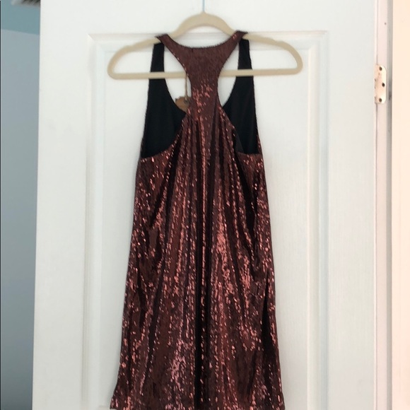 SALE💗 FRENCH CONNECTION RUST SEQUINED MINI DRESS - Picture 2 of 8